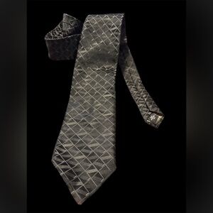 Calvin Klein Black Diamond Pattern Silk Tie
